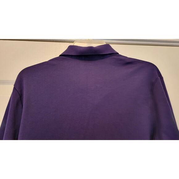 Lands' End Men Size M 38-40 Long Sleeve Polo Traditional Fit Dark Purple - Picture 4 of 9